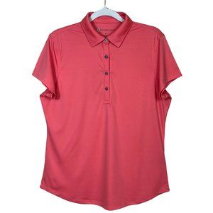 Oxford Golf Collared Button Front Polo Sugar Coral Women’s Medium